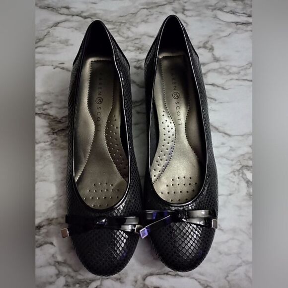 Karen Scott Pippa Low Wedge Heel with Bow Size 7.5M - Picture 2 of 11